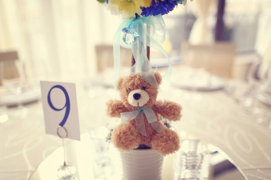 Teddy bear on table decor