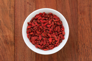 berries of goji in white dish