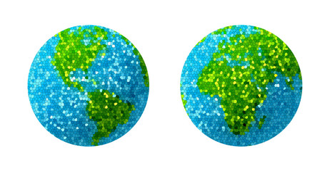 Green and blue grass Earth Globe