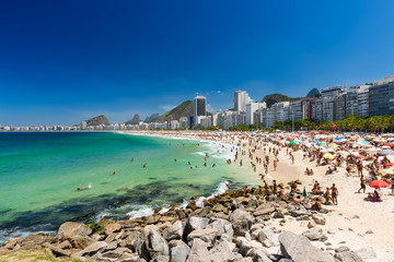 Copacabana and Leme beaches in Rio de Janeiro, Brazil