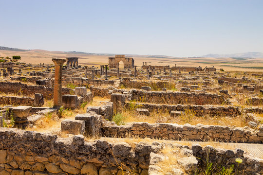 Volubilis - ruins of historical city from age of roman, Morocco