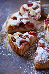 Strawberry and rhubarb cake