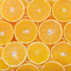 tropical fruit cut circles as background