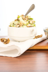 apple salad with almonds, walnuts and pumpkin seeds
