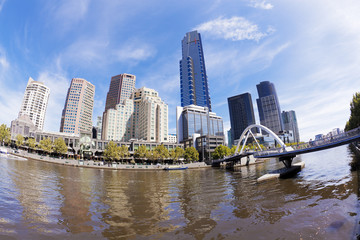 Fototapeta na wymiar View of Southbank area in Melbourne CBD