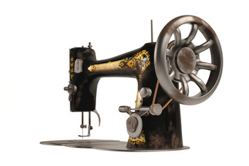 The old vintage sewing machine