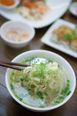 pho noodle soup is local food in Vietnam