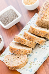 a fresh baked loaf of whole grains bread