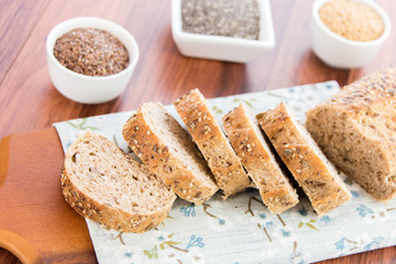 a fresh baked loaf of whole grains bread