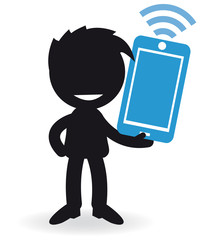 Short People with phone