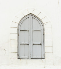 old blue vintage window