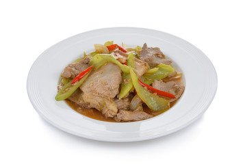 Spicy fried pork with chilli