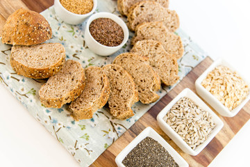 a fresh baked loaf of whole grains bread