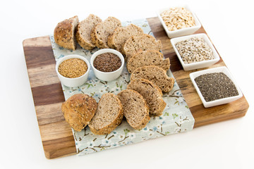 a fresh baked loaf of whole grains bread