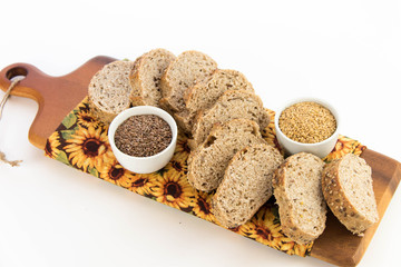 a fresh baked loaf of whole grains bread