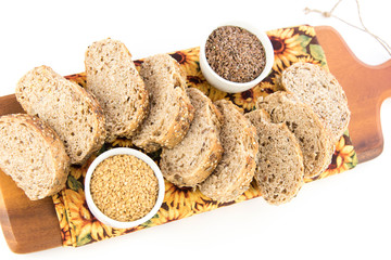 a fresh baked loaf of whole grains bread