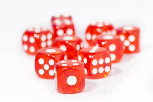 Red Dice on White background