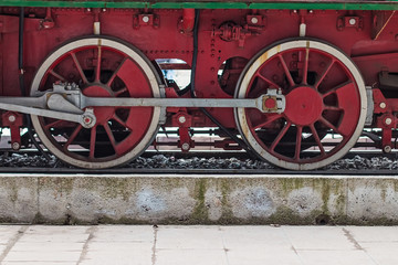 Fototapeta na wymiar Industrial Rail Car Wheels
