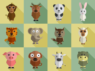 Set of animal characters.