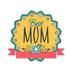 Sticker, tag or label for Happy Mother's Day celebration.