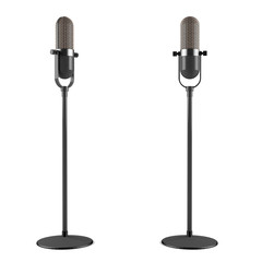 Classic studio microphone on the stand isolated