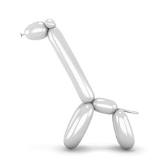 Balloon animal giraffe on white