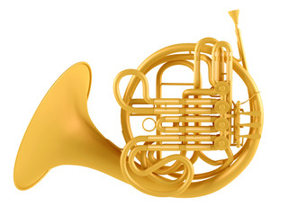 Double French Horn isolated