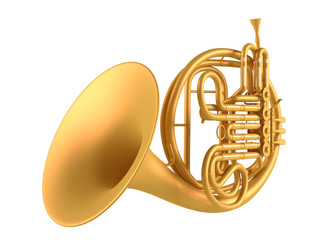 Double French Horn isolated