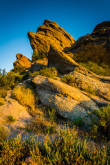 Obraz premium Evening light on rocks at Vasquez Rocks County Park, in Agua Dul