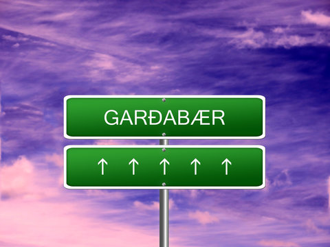 Gardabaer City Iceland Sign