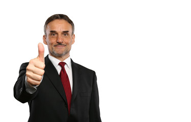 Mann mit Daumen hoch