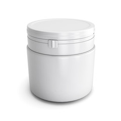 Template for design of a white plastic can with product