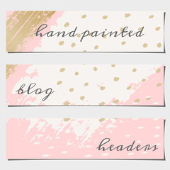 Abstract Brush Strokes Website Headers Collection