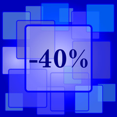 40 percent discount icon