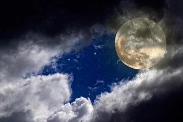 Fototapete Rund Full moon night © Zacarias da Mata