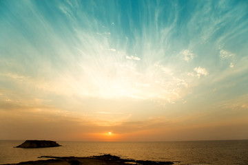 Fototapeta na wymiar Sunset on the Mediterranean Sea