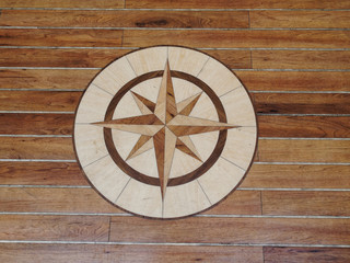 High quality wooden floor of a sailing boat