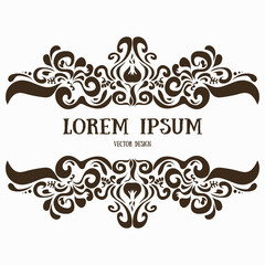 Ornamental pattern, frame, border for card, invitation, logo