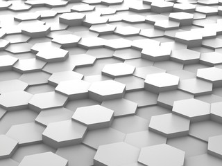 background of 3d white hexagon blocks
