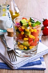 The fresh vegetable salad