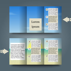 Brochure template with summer background.