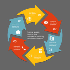 Circular infographic template for cycling diagram, graph, presen