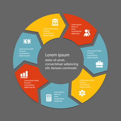 Circular infographic template for cycling diagram, graph, presen