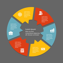 Circular infographic template for cycling diagram, graph, presen
