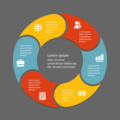 Circular infographic template for cycling diagram, graph, presen