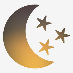 Weather flat style icon with moon and stars.