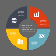 Circular infographic template for cycling diagram, graph, presen