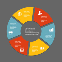 Circular infographic template for cycling diagram, graph, presen