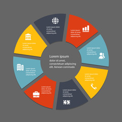Obraz premium Circular infographic template for cycling diagram, graph, presen