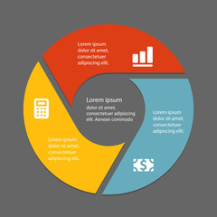 Circular infographic template for cycling diagram, graph, presen